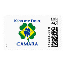Personalized Brazilian Kiss Me I'm Camara Stamps