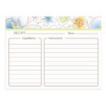 Personalized Bridal Shower Recipe Card Post Card