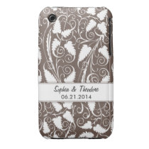 Personalized Bride Groom Brown Vine iPhone 3 Case casemate cases
