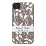 Personalized Bride Groom Brown Vine iPhone 4 Case