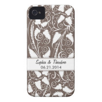 Personalized Bride Groom Brown Vine iPhone 4 Case casemate cases