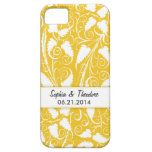 Personalized Bride & Groom Gold Vine iPhone 4 Case