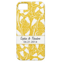 Personalized Bride & Groom Gold Vine iPhone 4 Case casemate cases