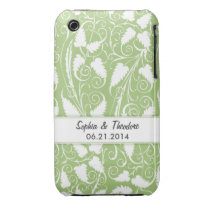 Personalized Bride Groom Green Vine iPhone 3 Case casemate cases