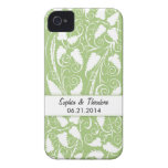 Personalized Bride Groom Green Vine iPhone 4 Case