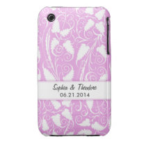 Personalized Bride Groom Lilac Vine iPhone 3 Case casemate cases