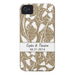 Personalized Bride & Groom Tan Vine iPhone 4 Case
