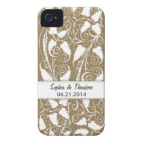 Personalized Bride & Groom Tan Vine iPhone 4 Case casemate cases