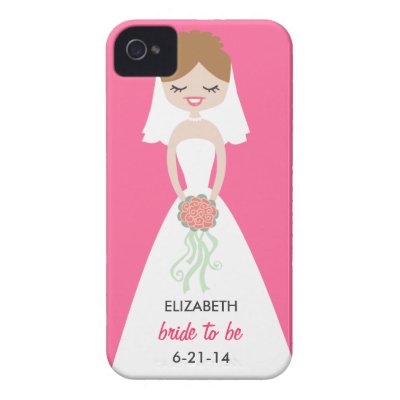Personalized Bride iPhone 4 Case-Mate Barely There