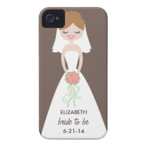 Personalized Bride iPhone 4 Case-Mate Barely There
