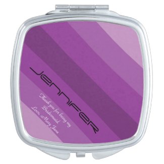 Personalized Bridesmaid Compact Mirror Purple