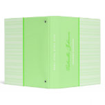Personalized Bright Green Stripe Binder