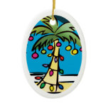 Personalized Bright Palm Tree Christmas Ornament ornaments