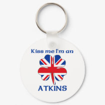 Personalized British Kiss Me I'm Atkins keychains