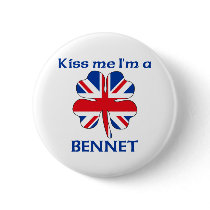 Personalized British Kiss Me I'm Bennet Pin