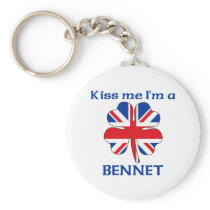 Personalized British Kiss Me I'm Bennet Key Chain