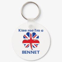 Personalized British Kiss Me I'm Bennet keychains