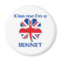 Personalized British Kiss Me I'm Bennet magnets
