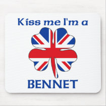 Personalized British Kiss Me I'm Bennet Mouse Mats
