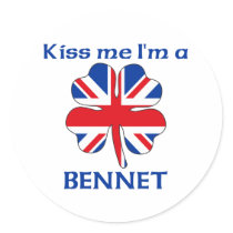 Personalized British Kiss Me I'm Bennet Stickers