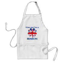 Personalized British Kiss Me I'm Benson aprons