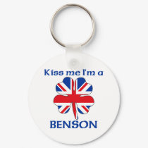 Personalized British Kiss Me I'm Benson keychains