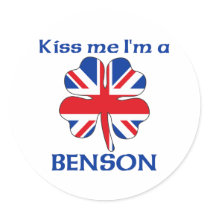 Personalized British Kiss Me I'm Benson stickers
