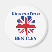 Personalized British Kiss Me I'm Bentley Refrigerator Magnets
