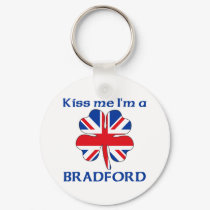 Personalized British Kiss Me I'm Bradford keychains by KissMeTshirts Personalized British Kiss Me I'm Bradford keychains