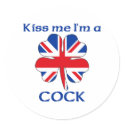 Personalized British Kiss Me I'm Cock stickers by KissMeTshirts Personalized British Kiss Me I'm Cock stickers