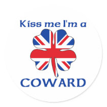 Personalized British Kiss Me I'm Coward Stickers
