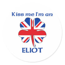 Personalized British Kiss Me I'm Eliot stickers