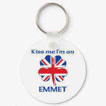 Personalized British Kiss Me I'm Emmet keychains