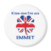 Personalized British Kiss Me I'm Emmet magnets