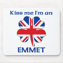 Personalized British Kiss Me I'm Emmet mousepads