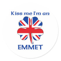 Personalized British Kiss Me I'm Emmet stickers