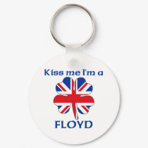 Personalized British Kiss Me I'm Floyd keychains