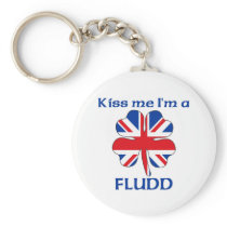 Personalized British Kiss Me I'm Fludd Keychains
