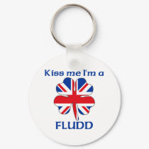 Personalized British Kiss Me I'm Fludd keychains