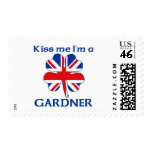 Personalized British Kiss Me I'm Gardner Postage Stamps