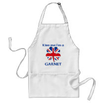 Personalized British Kiss Me I'm Garnet aprons by KissMeTshirts Personalized British Kiss Me I'm Garnet aprons