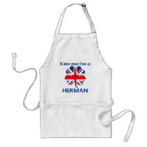 Personalized British Kiss Me I'm Herman aprons
