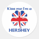 Personalized British Kiss Me I'm Hershey Stickers