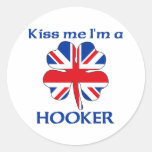 Personalized British Kiss Me I'm Hooker Stickers