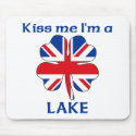 Personalized British Kiss Me I'm Lake mousepads
