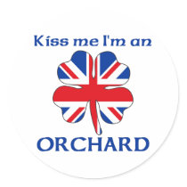 Personalized British Kiss Me I'm Orchard stickers