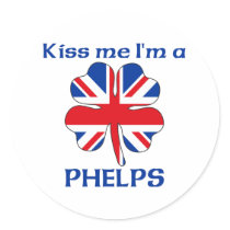 Personalized British Kiss Me I'm Phelps stickers by KissMeTshirts Personalized British Kiss Me I'm Phelps stickers