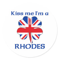 Personalized British Kiss Me I'm Rhodes stickers by KissMeTshirts Personalized British Kiss Me I'm Rhodes stickers