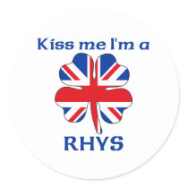 Personalized British Kiss Me I'm Rhys stickers