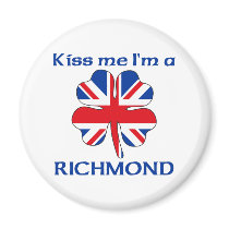Personalized British Kiss Me I'm Richmond magnets